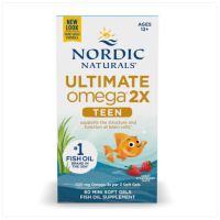 Nordic Naturals挪威小鱼青少年终极DHA鱼油胶囊60粒 双倍版 12-18岁