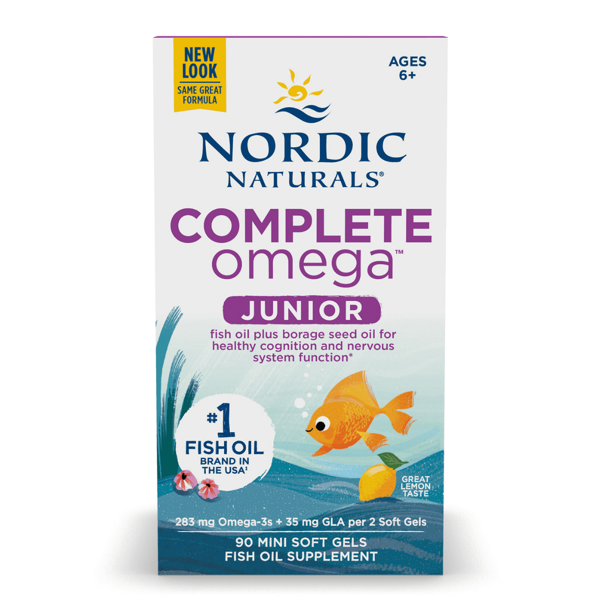 Nordic挪威小鱼青少年儿童DHA鱼油软胶囊90粒 小粒易吞 6-12岁 - Unihealth优力康